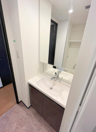 洗面設備　朝の支度にも助かる、独立の洗髪洗面化粧台