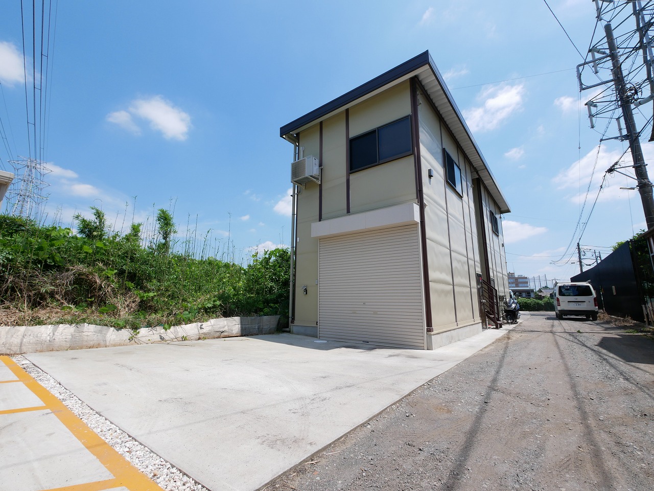 新座市堀ノ内3丁目 倉庫車庫付き貸住居事務所