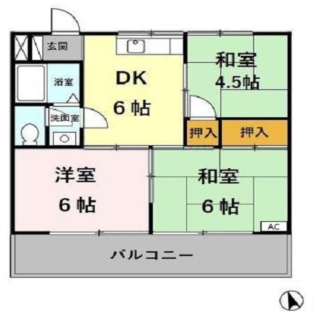 晴新コーポラスの間取り写真