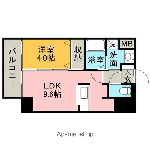 地下鉄七隈線 渡辺通駅 徒歩10分 14階建 築20年の間取り写真