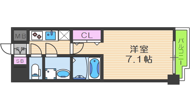 地下鉄中央線 九条駅 徒歩4分 10階建 築6年の間取り写真