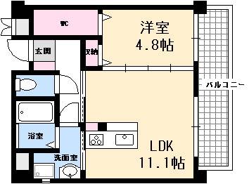 広島電鉄本線 天満町駅 徒歩2分 9階建 築13年の間取り写真