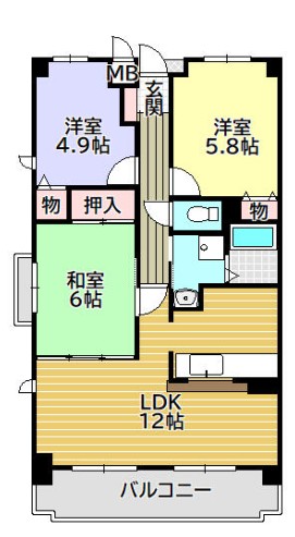 シャルマンフジ二色の浜の間取り