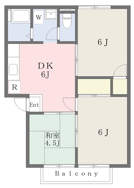 松山市和泉北のアパートの間取り