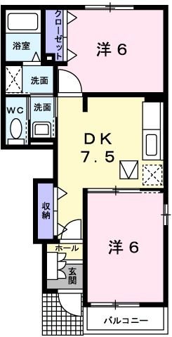 ツイン　ハウスオークＢの間取り