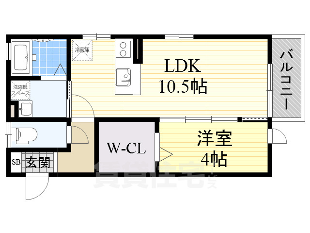 池田市緑丘のアパートの間取り