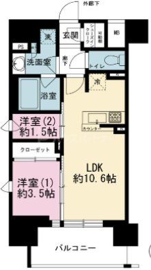 東京都墨田区緑１（マンション）の賃貸物件の間取り