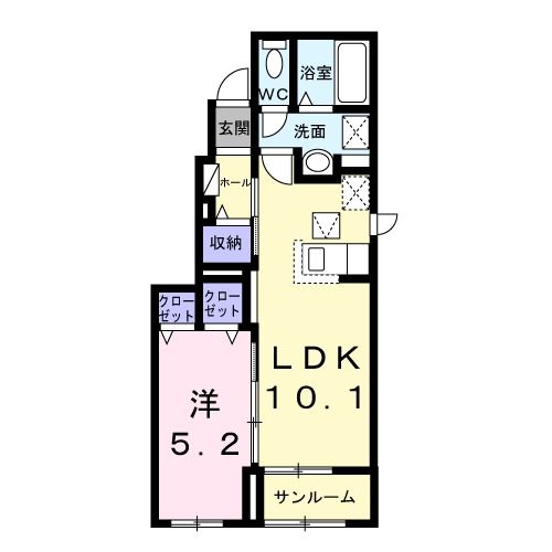 静岡市駿河区高松のアパートの間取り