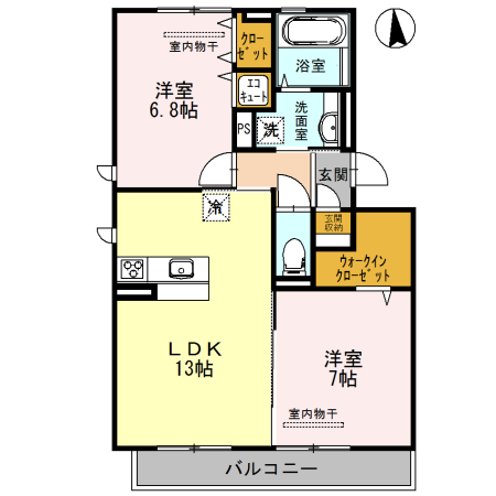 アンソレイユ B棟の間取り