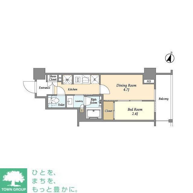 東京都新宿区山吹町（マンション）の賃貸物件の間取り