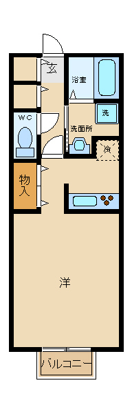 姫路市飾磨区矢倉町のアパートの間取り