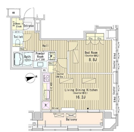 港区西新橋のマンションの間取り