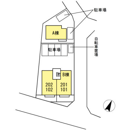 【クオーレ Ｂ棟の駐車場】