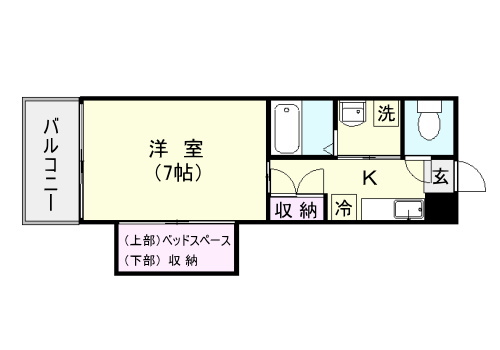 鹿児島市南郡元町のマンションの間取り