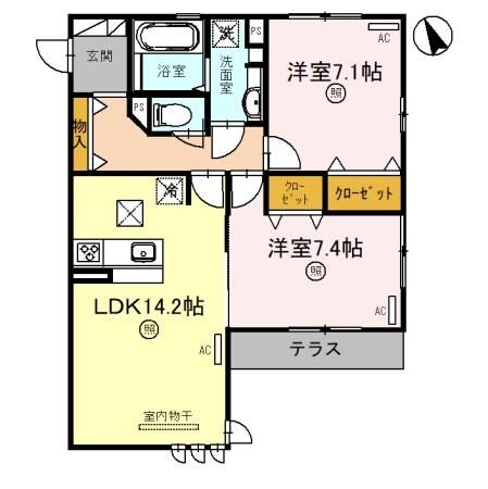 和歌山市和歌浦南のアパートの間取り