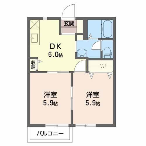 サンハイツ南山Ｂの間取り