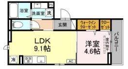 【横浜市港北区綱島西のアパートの間取り】