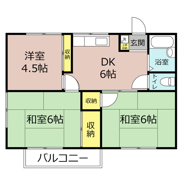 小田原市栢山のアパートの間取り