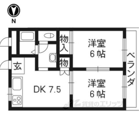 京都市伏見区深草フケノ内町のマンションの間取り