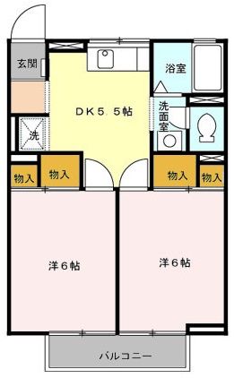 相模原市中央区陽光台のアパートの間取り