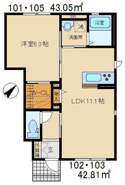 ユーフォリアＢ棟の間取り