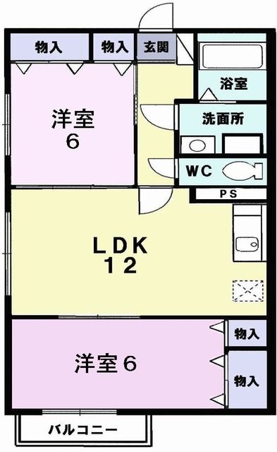 青森市浪館前田のアパートの間取り