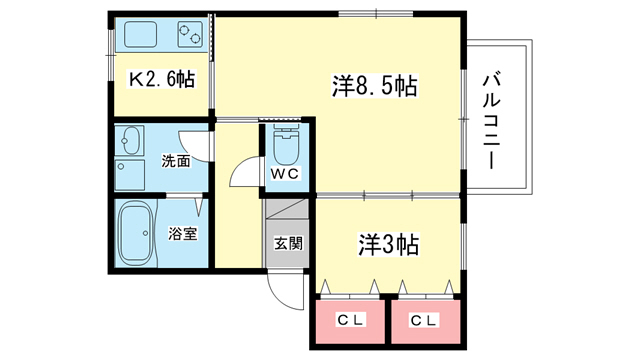 豊中市庄内栄町のアパートの間取り