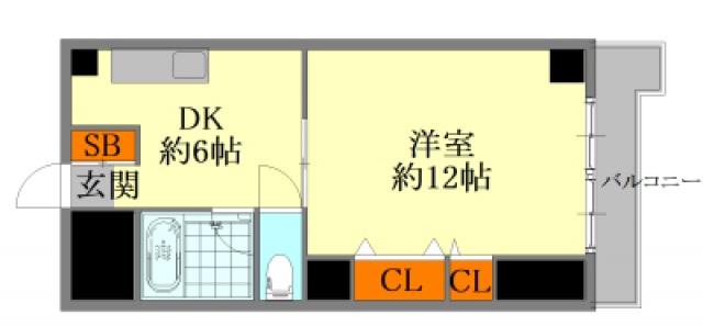 広島市中区舟入川口町のマンションの間取り