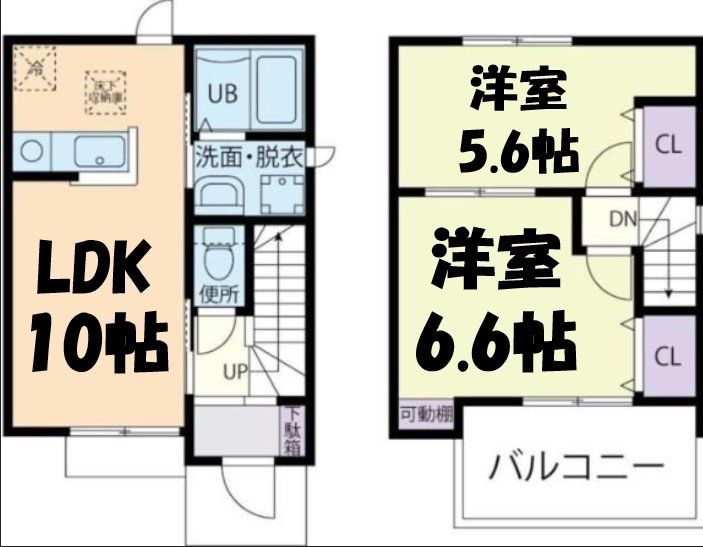 栃木市都賀町家中のアパートの間取り