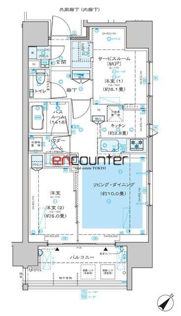 渋谷区本町のマンションの間取り