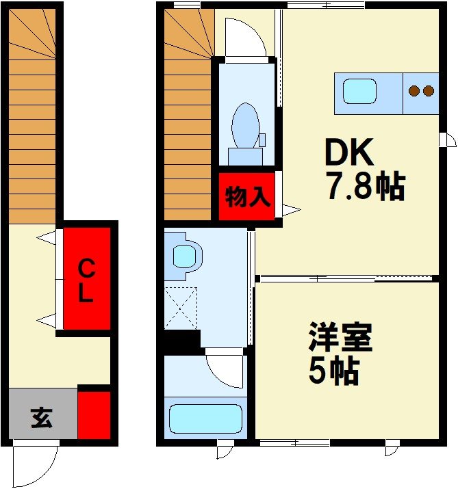 田川郡糸田町宮床のアパートの間取り