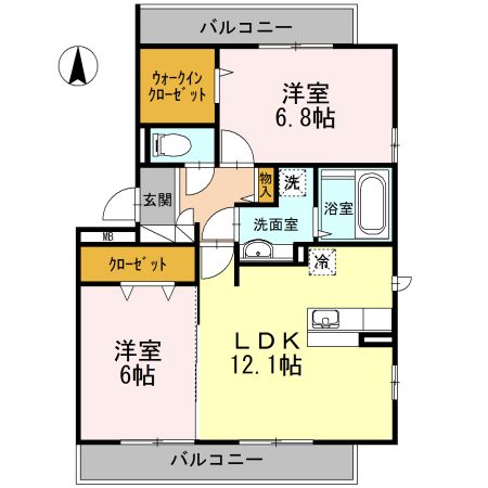 海老名市門沢橋のアパートの間取り