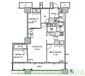 【中央区勝どきのマンションの間取り】