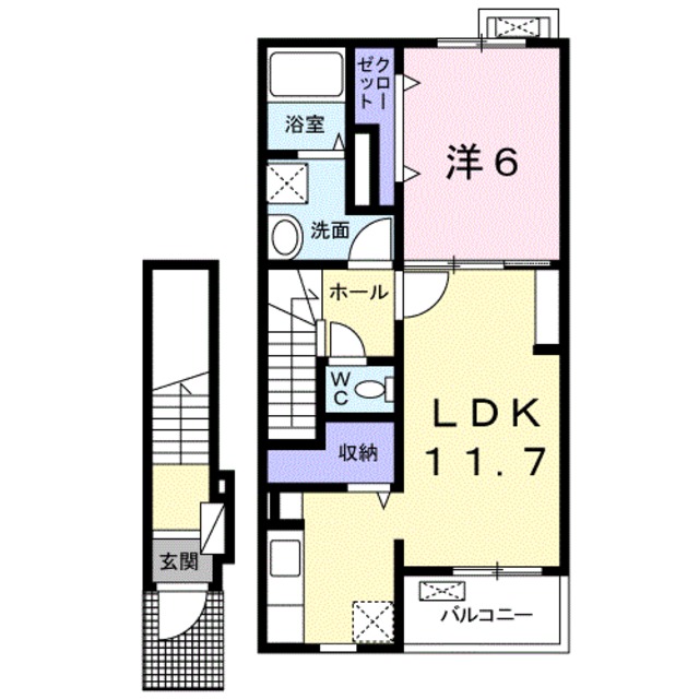 和歌山市西のアパートの間取り