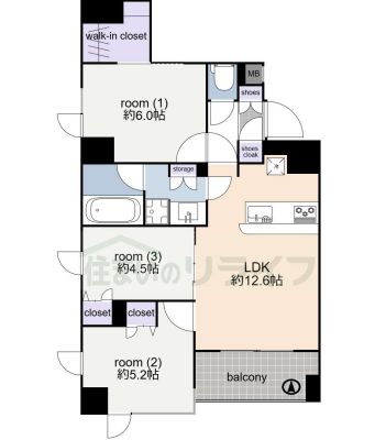 台東区橋場のマンションの間取り