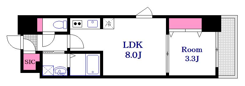 S-RESIDENCE城南通りabreastの間取り