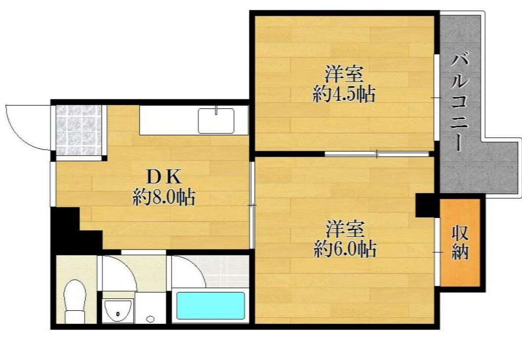 大阪市平野区西脇のマンションの間取り