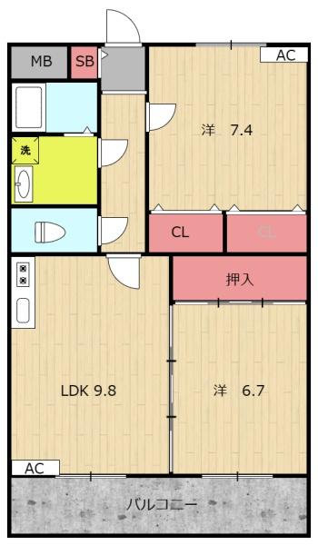 リージングマンションＡ棟の間取り