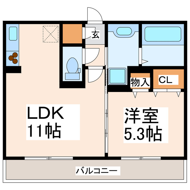 熊本市南区御幸笛田のアパートの間取り