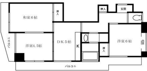 神戸市中央区中山手通のマンションの間取り