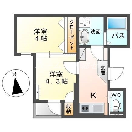 グランディールHatadaの間取り