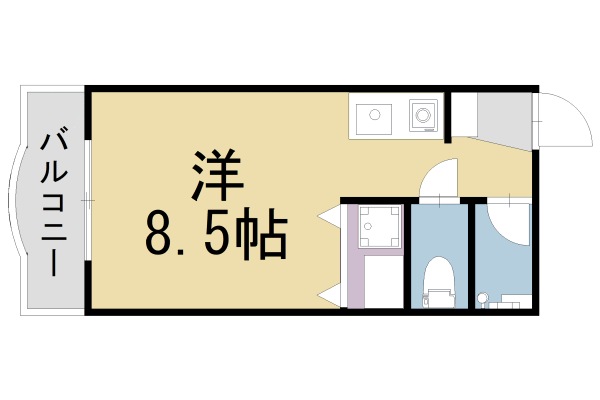 京都市左京区高野泉町のマンションの間取り