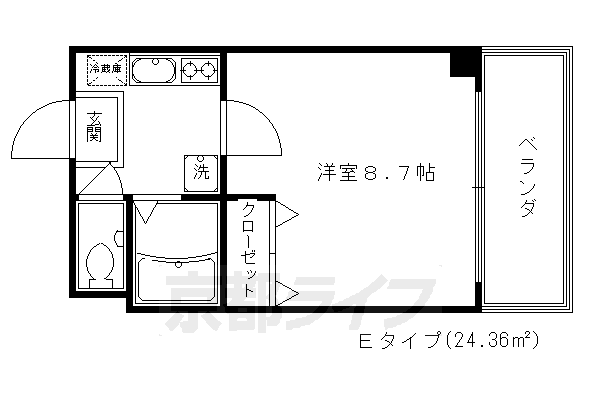 京都市東山区亀井町のマンションの間取り