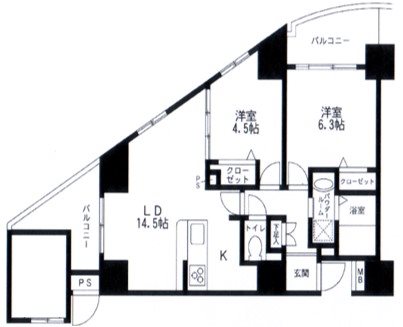 スカイプラザIIの間取り