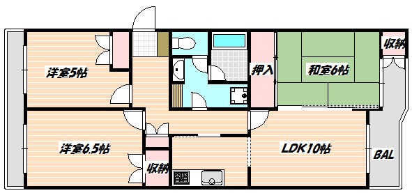 船橋市印内のマンションの間取り