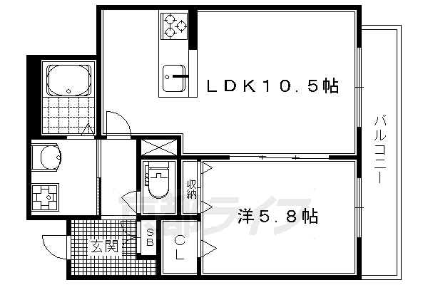 京都市右京区嵯峨天龍寺油掛町のアパートの間取り