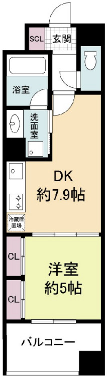 レジディア心斎橋ウエストの間取り写真