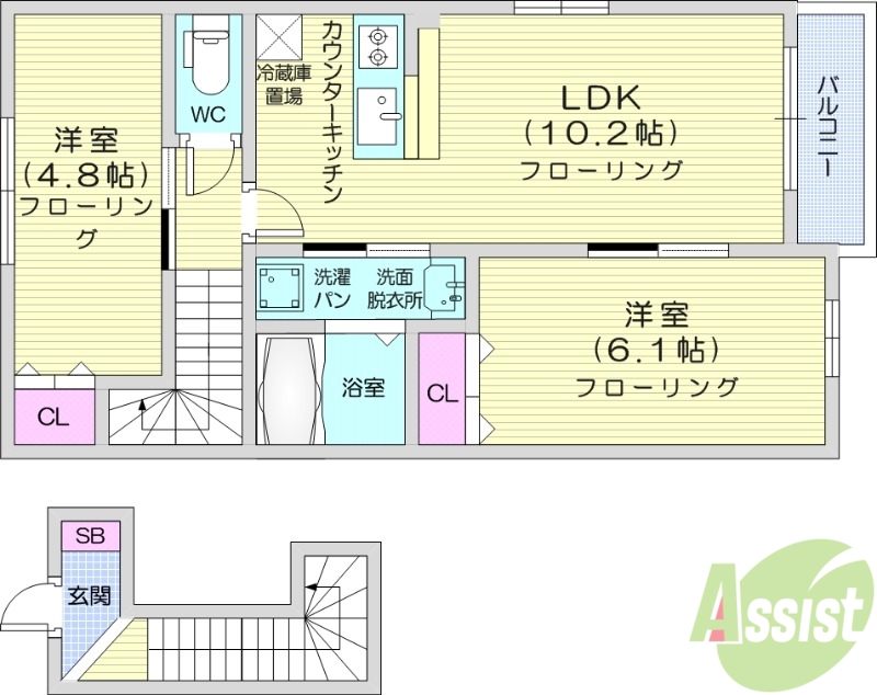 Calda famiglia A棟の間取り写真