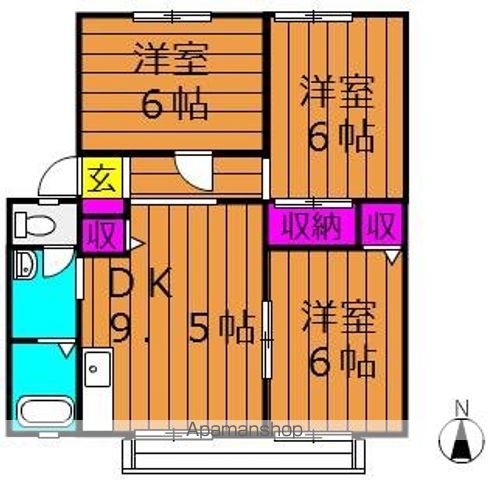 サンビレッジ新田 Cの間取り写真