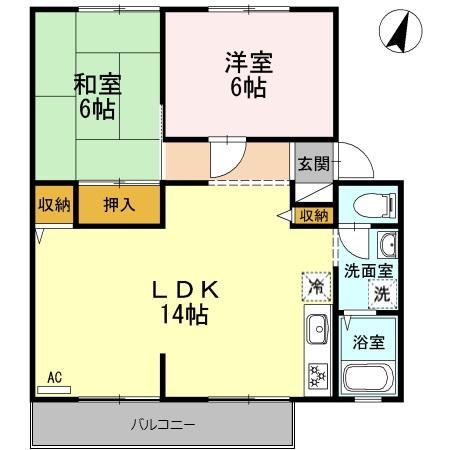 あいの風とやま鉄道 高岡駅 徒歩20分 2階建 築33年の間取り写真